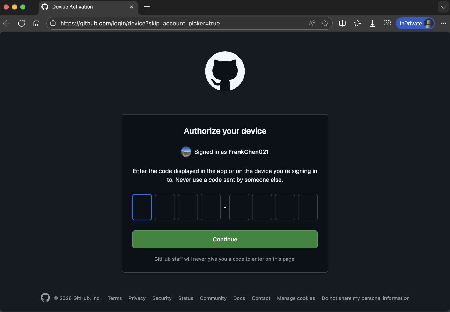github-copilot-input-authentication-code